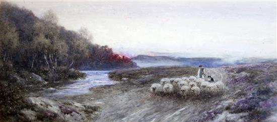 Thomas James Lloyd (1849-1910) Sunset, Homeward Bound 40 x 90cm